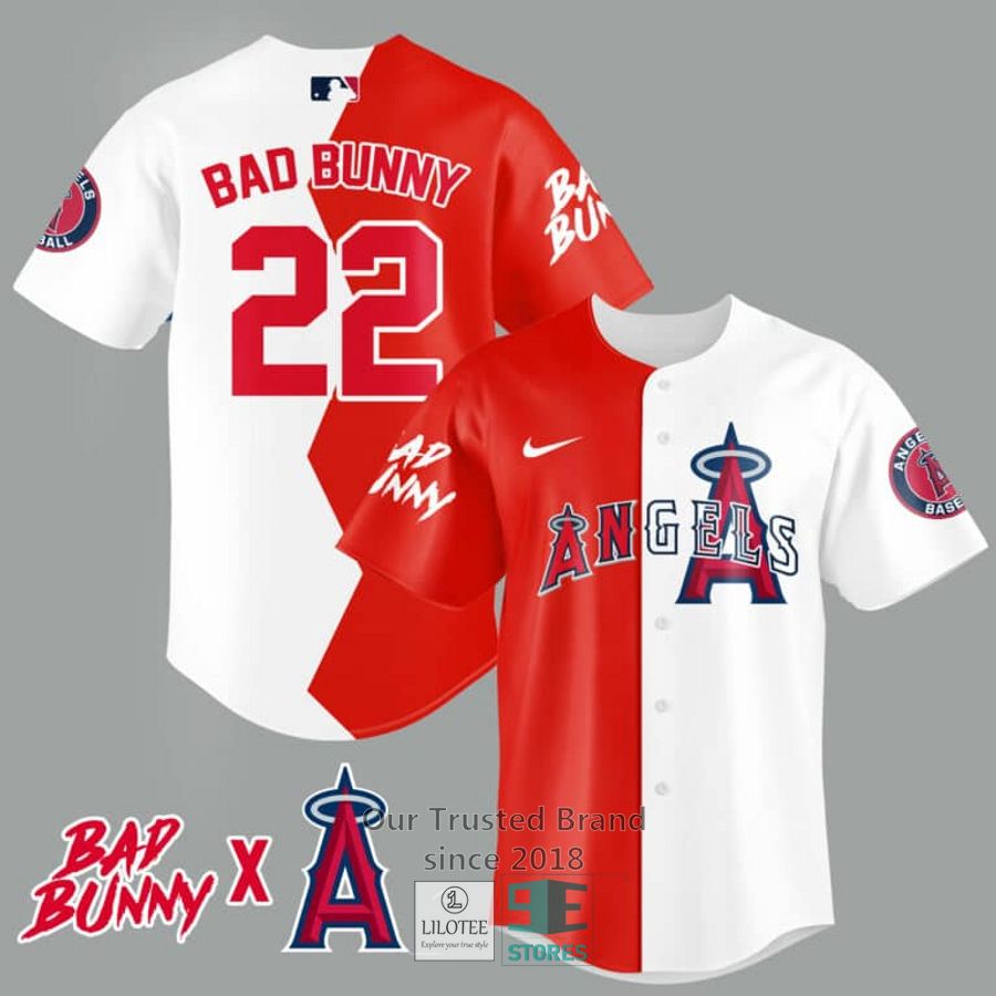 Los Angeles Angels Bad Bunny 22 Baseball Jersey 2