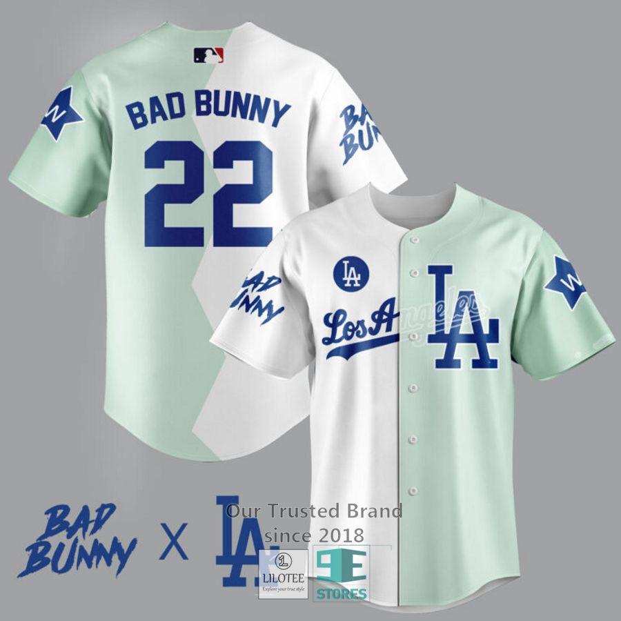Los Angeles Dodgers Bad Bunny 22 Baseball Jersey 3