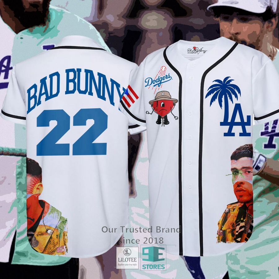 Los Angeles Dodgers Bad Bunny 22 Baseball Jersey 2