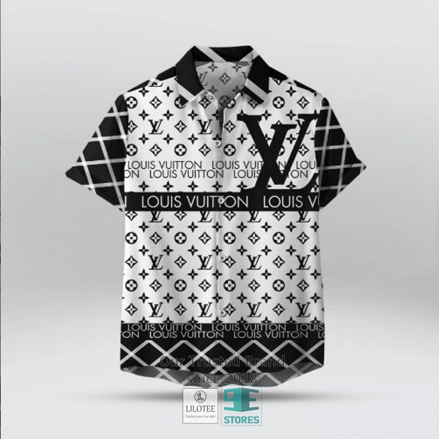 Louis Vuitton Black and White Hawaiian Shirt 2