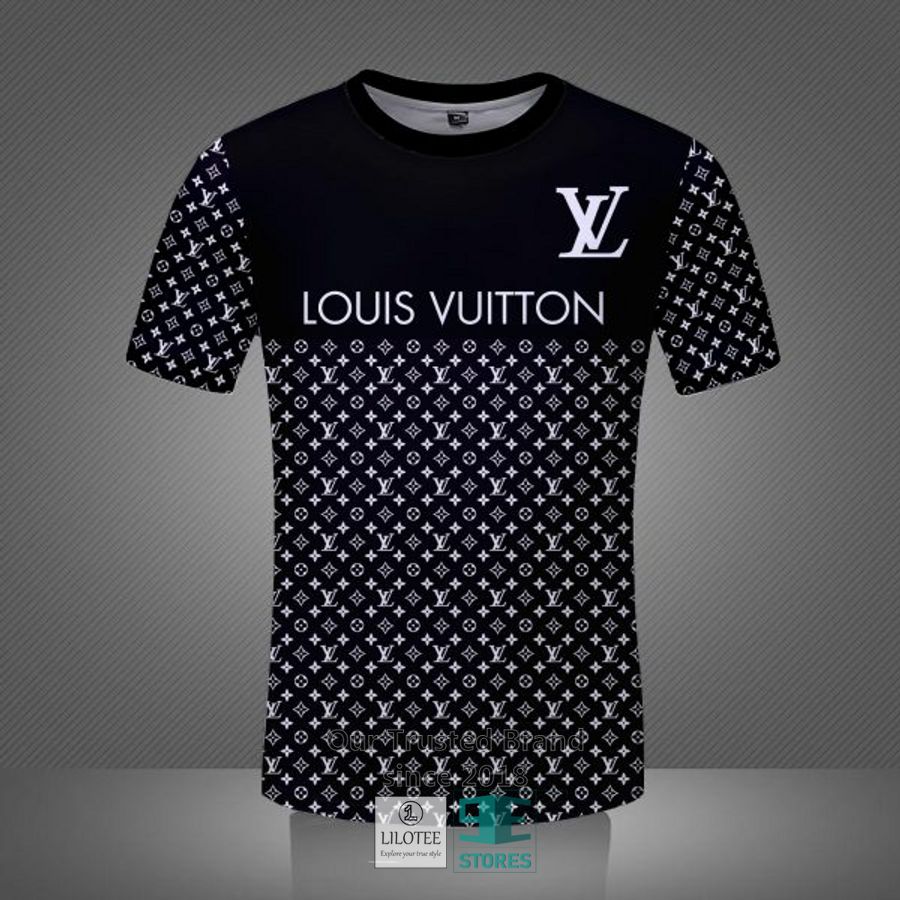 Louis Vuitton Black Pattern 3D T-Shirt 4