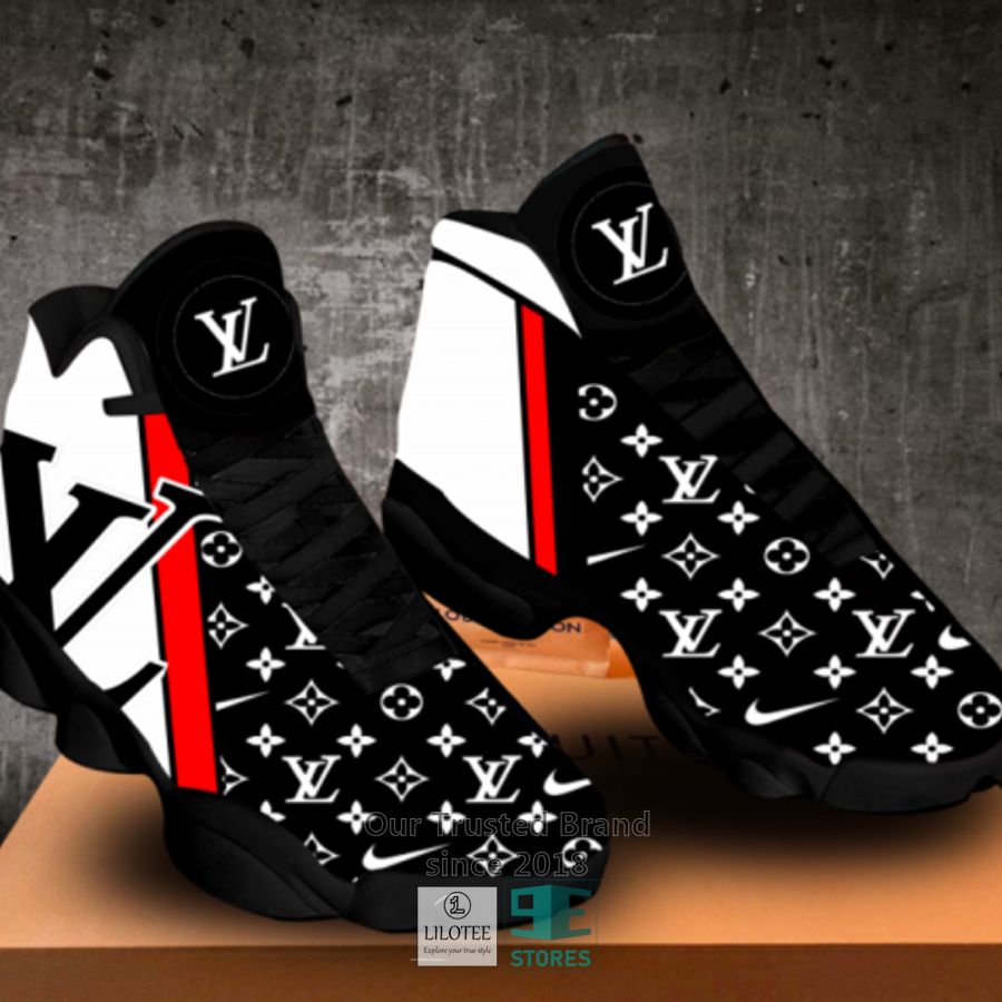 Louis Vuitton Black Pattern Air Jordan 13 Sneaker Shoes 2