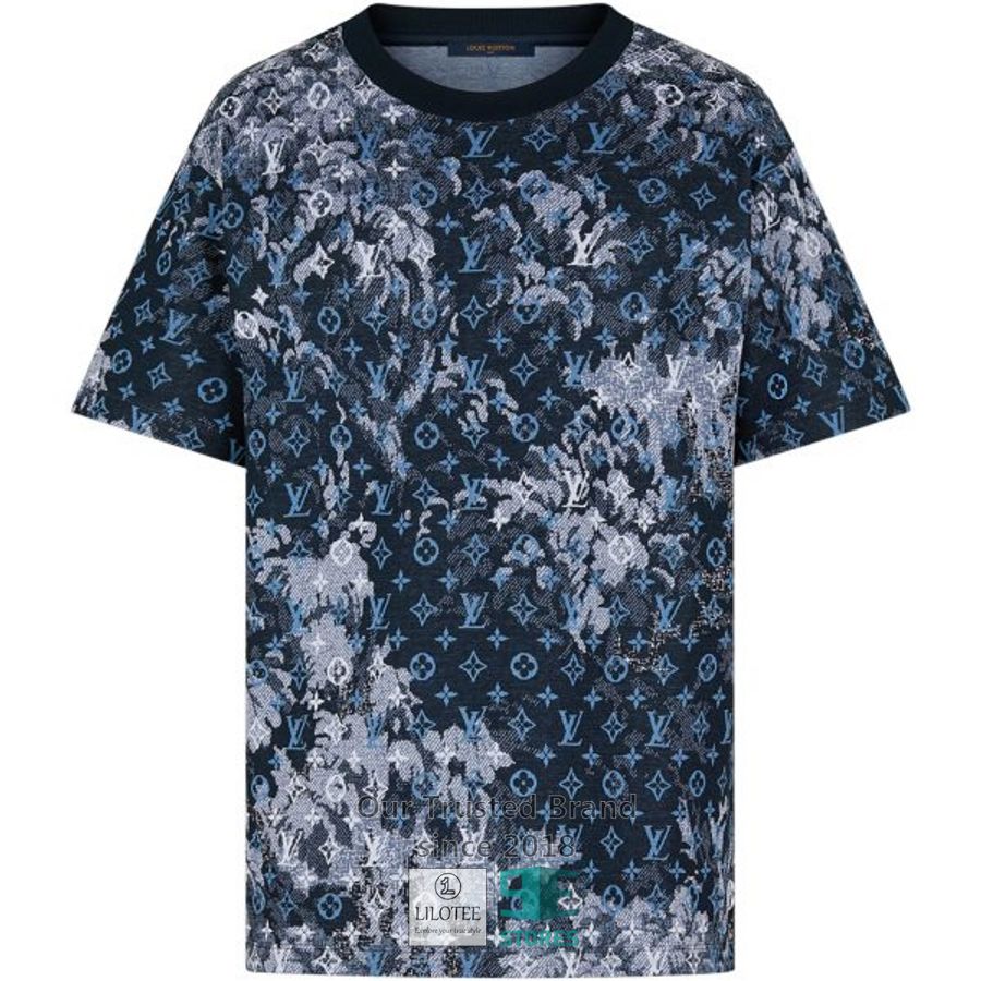 Louis Vuitton Blue Pattern dark 3D T-Shirt 2