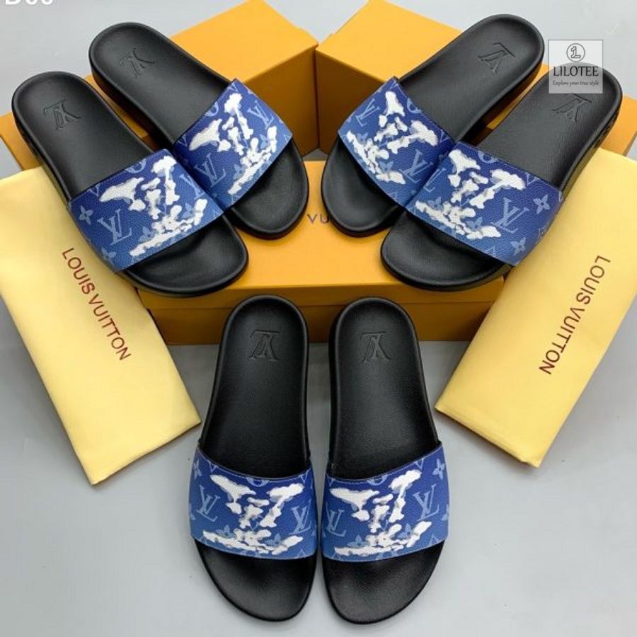 Louis Vuitton Cloud LV letter blue Slide Sandals 3