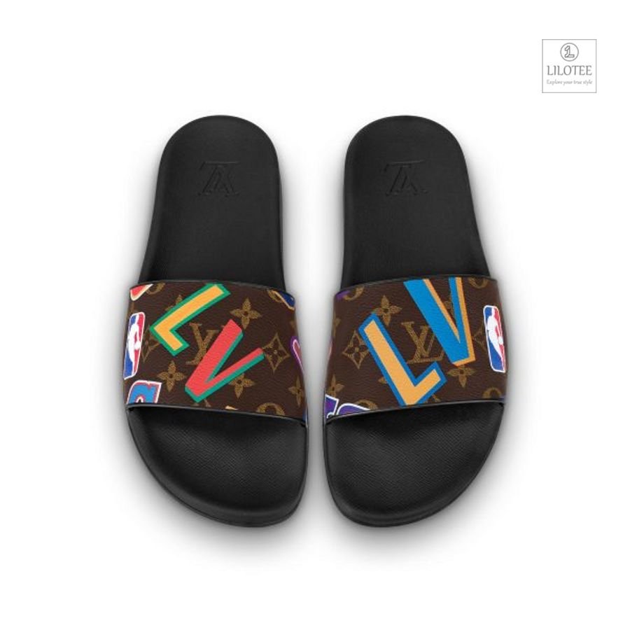 Louis Vuitton Color LV Black brown Slide Sandals 2