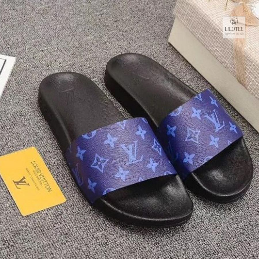 Louis Vuitton LV Black Navy Slide Sandals 2