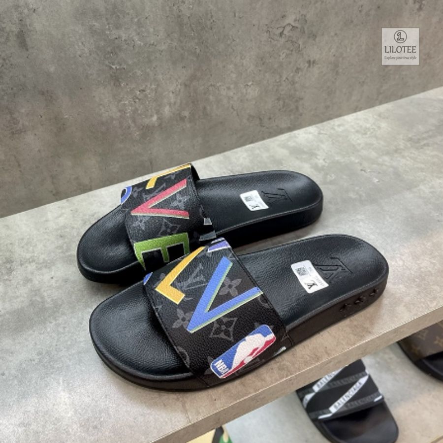 Louis Vuitton LV NBA Color Black Slide Sandals 2