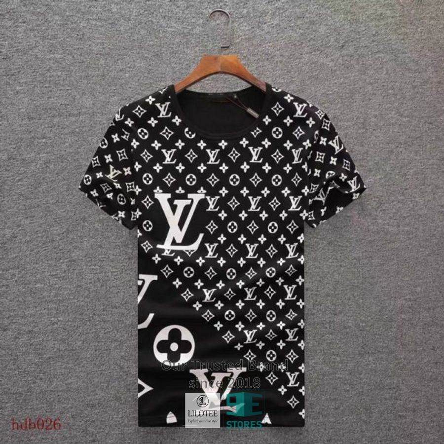 Louis Vuitton LV White logo black 3D T-Shirt 4