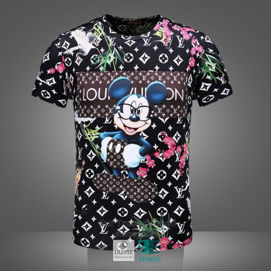 Louis Vuitton Mickey Mouse Flower 3D T-Shirt 3