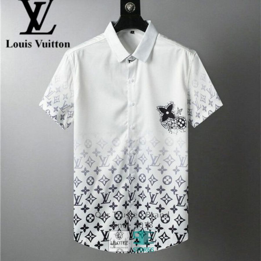 Louis Vuitton Pattern White Hawaiian Shirt 3