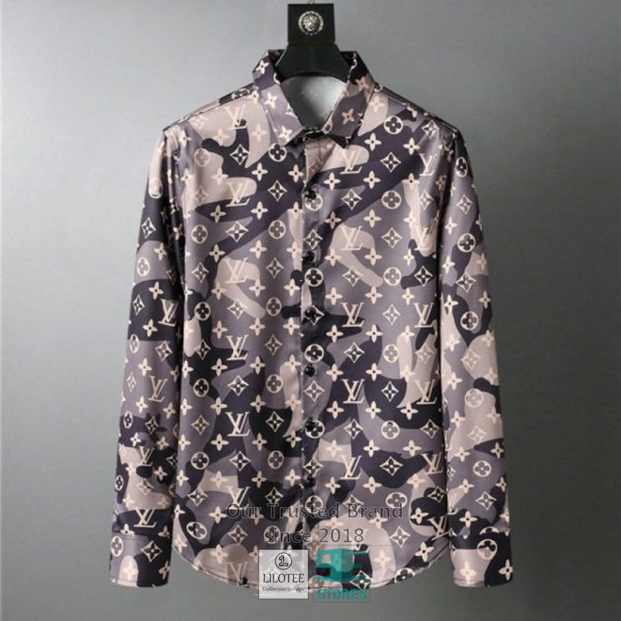 Louis Vuitton Purple Cream 3D Longsleeve button shirt 4