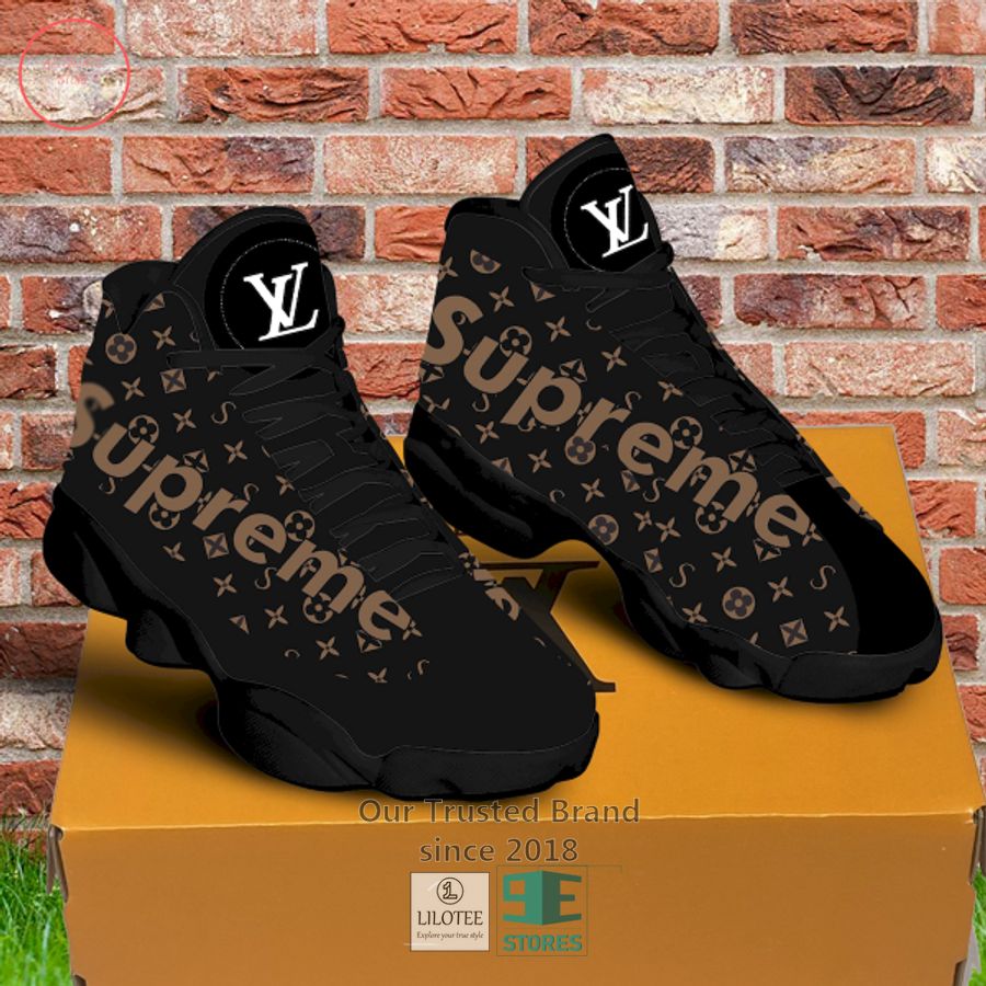 Louis Vuitton Supreme Black Air Jordan 13 Sneaker Shoes 2