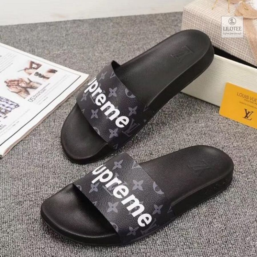 Louis Vuitton Supreme Navy Slide Sandals 2