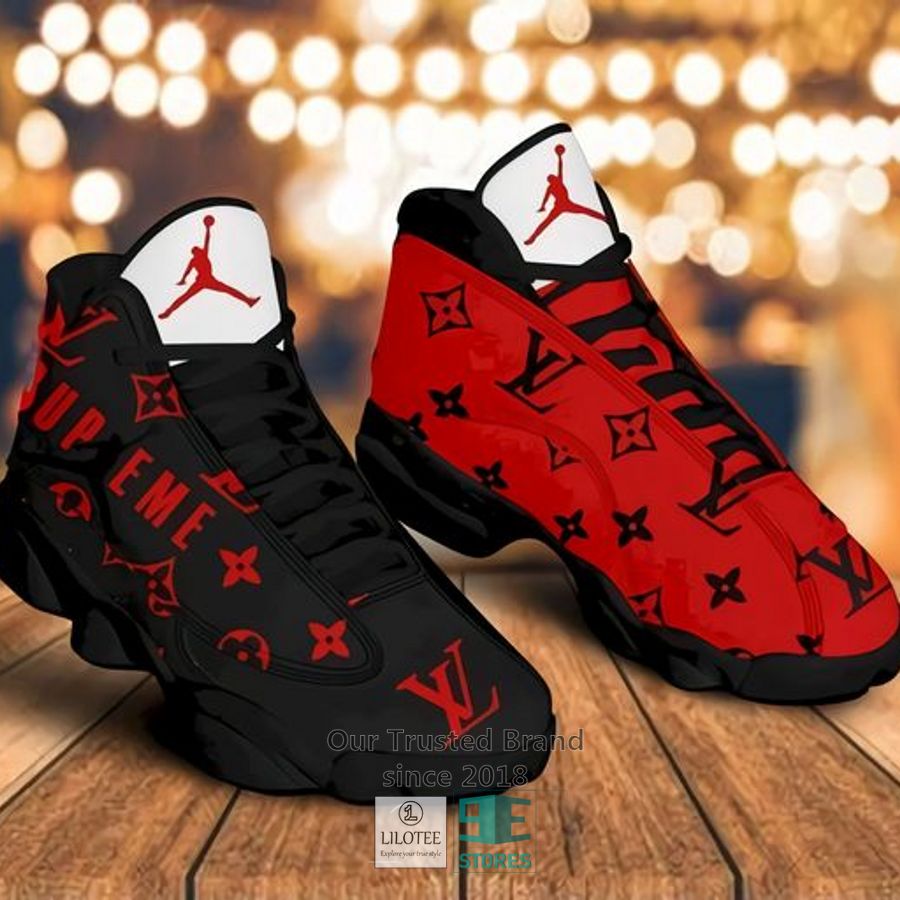Louis Vuitton Supreme Red Air Jordan 13 Sneaker Shoes 2