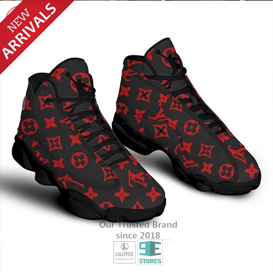 Louis Vuitton Supreme Red pattern black Air Jordan 13 Sneaker Shoes 3