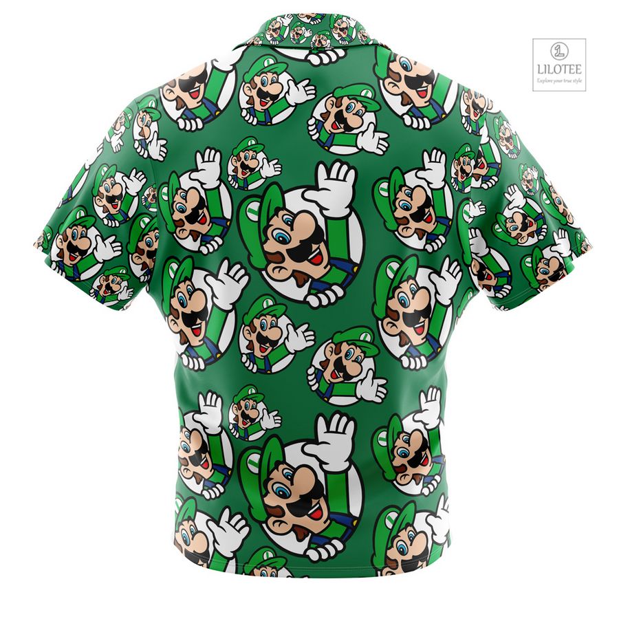Luigi Super Mario Short Sleeve Hawaiian Shirt 7