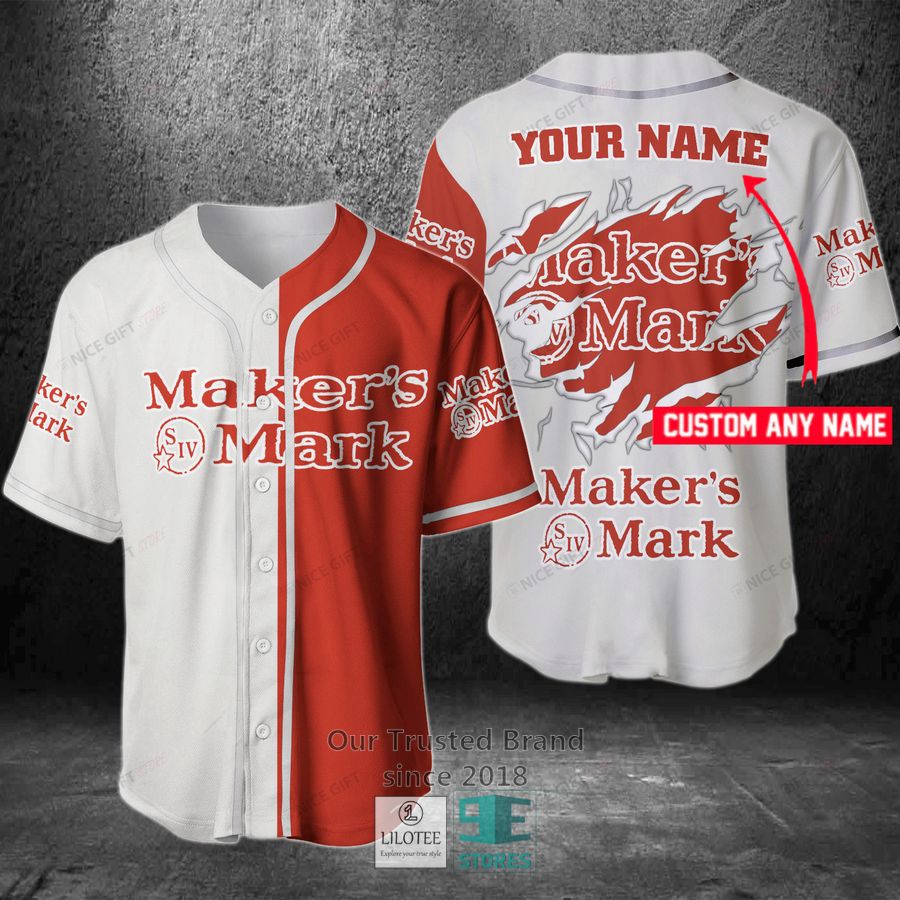 Maker S Mark Your Name Red white Baseball Jersey 2