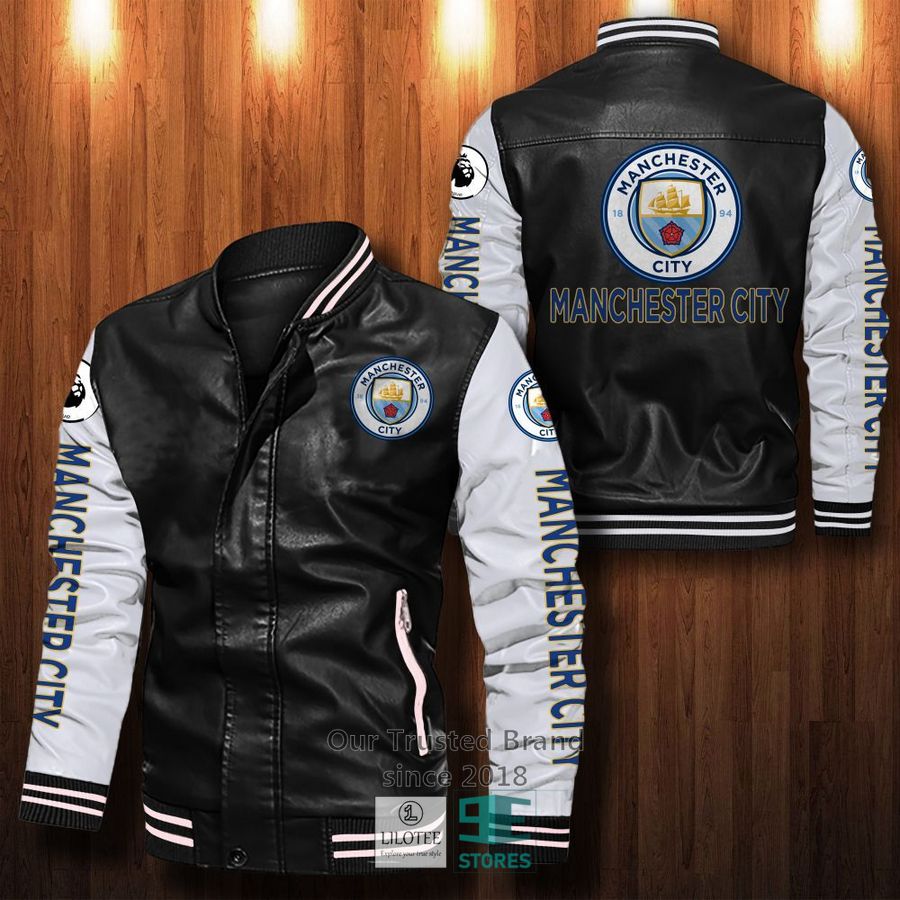 Manchester City F.C Bomber Leather Jacket 12