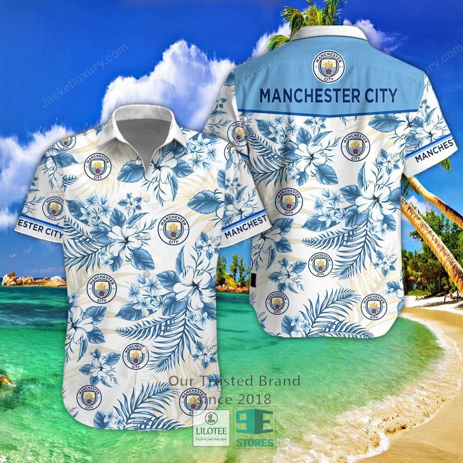 Manchester City F.C Hibiscus Hawaiian Shirt, Short 5