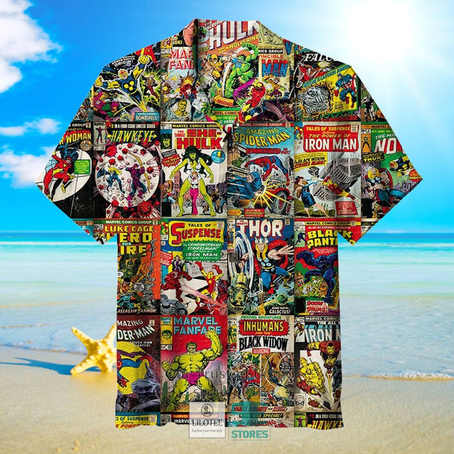 Marvel Comics Poster Hawaiian Shirt 3