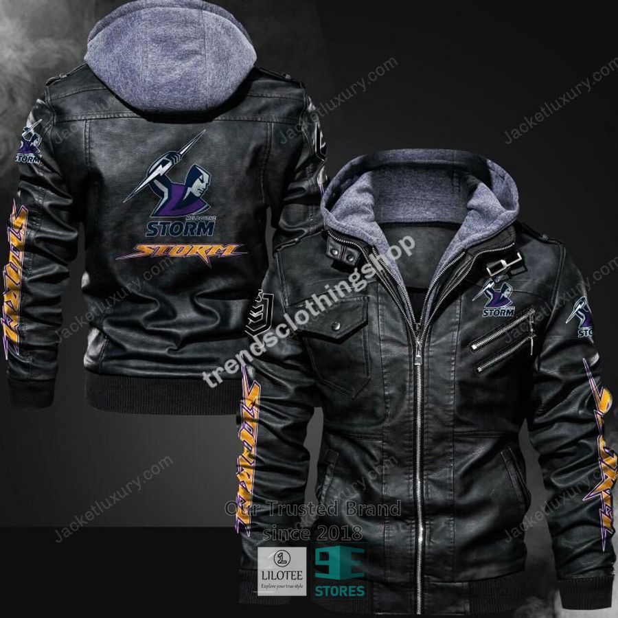 Melbourne Storm logo Leather Jacket 4