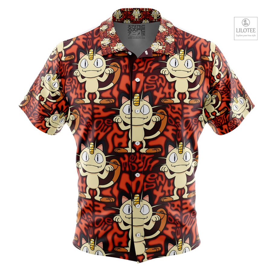 Meowth Pokemon Short Sleeve Hawaiian Shirt 4