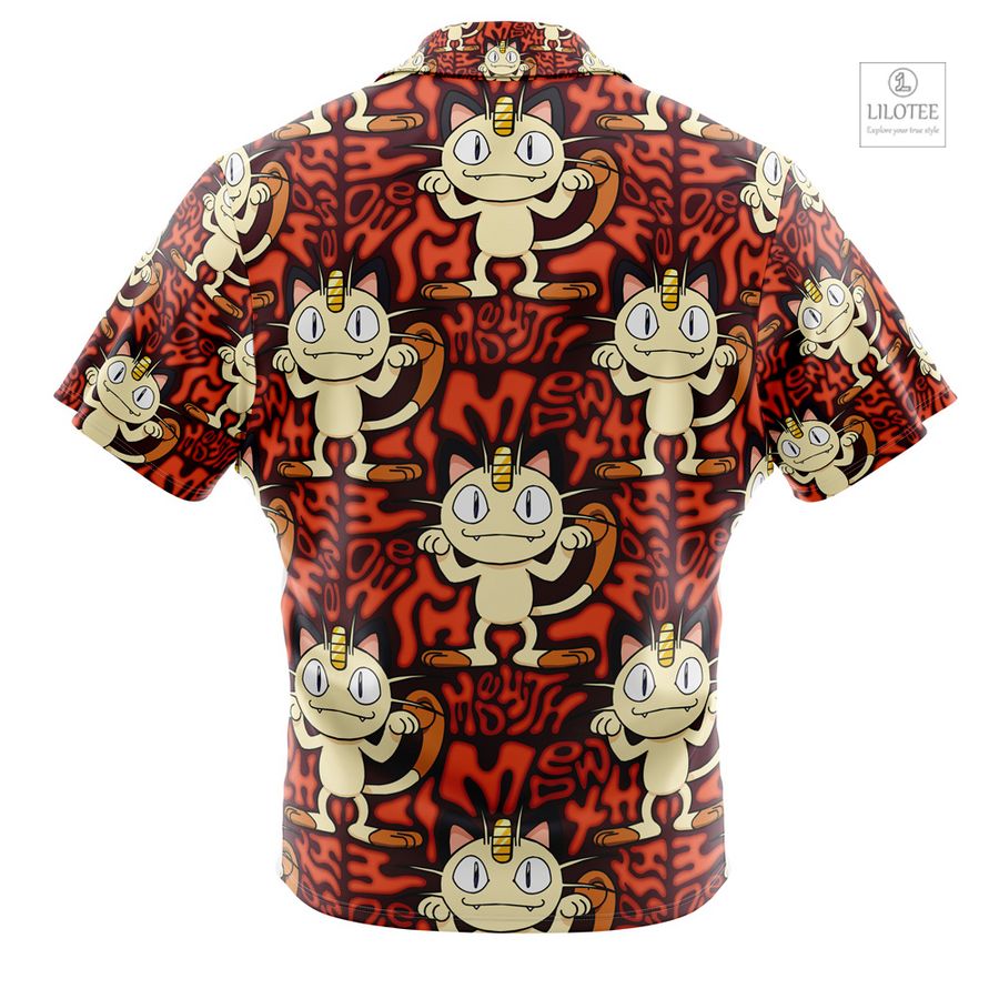 Meowth Pokemon Short Sleeve Hawaiian Shirt 3