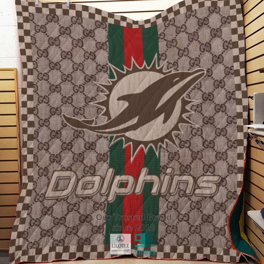 Miami Dolphins Gucci NFL Quilt 6