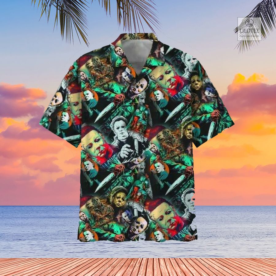Michael Myers face colors Casual Hawaiian Shirt 2