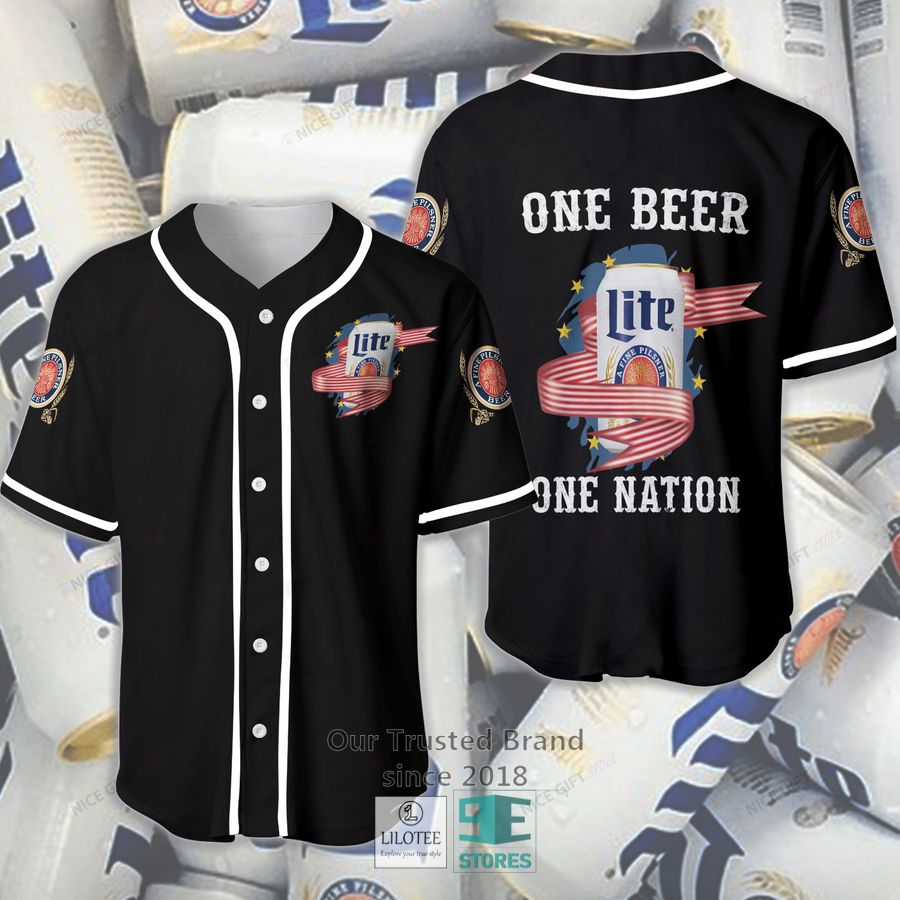 Miller Lite One beer One Nation Baseball Jersey 2