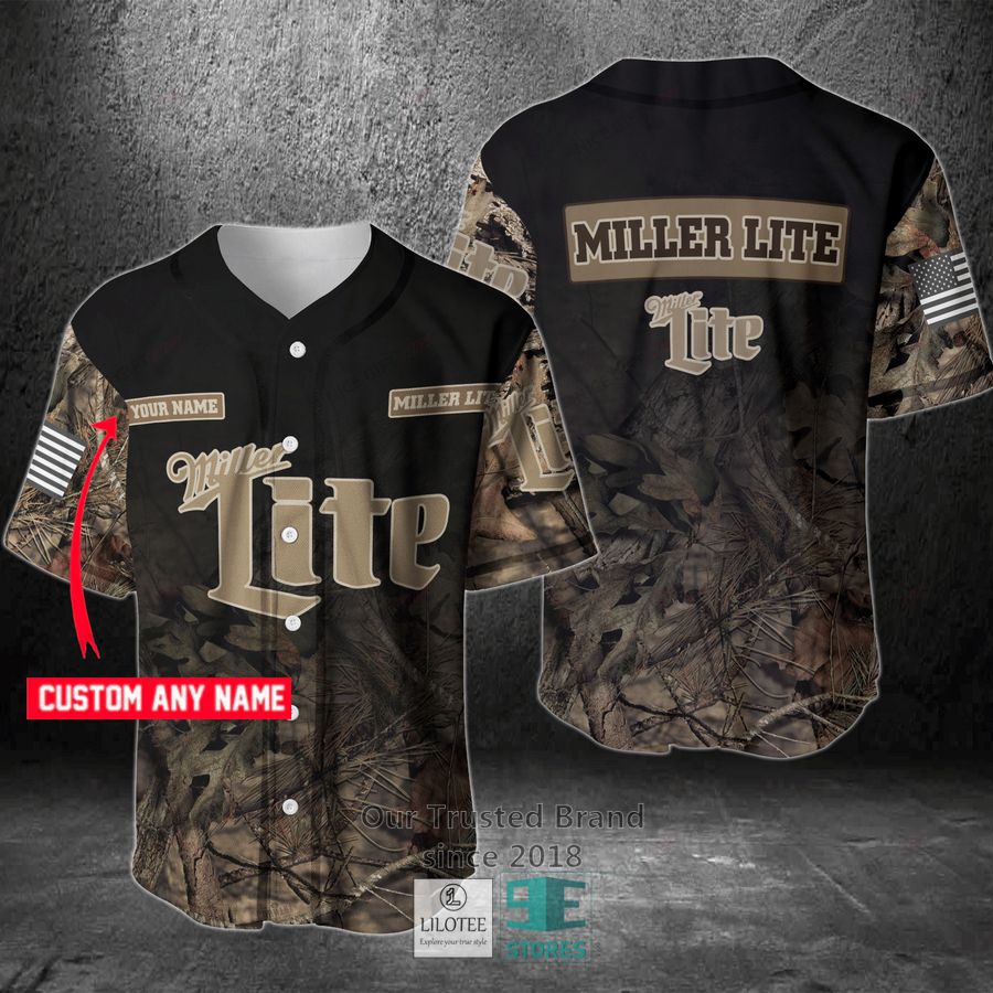 Miller Lite Your Name Hunting Baseball Jersey 3