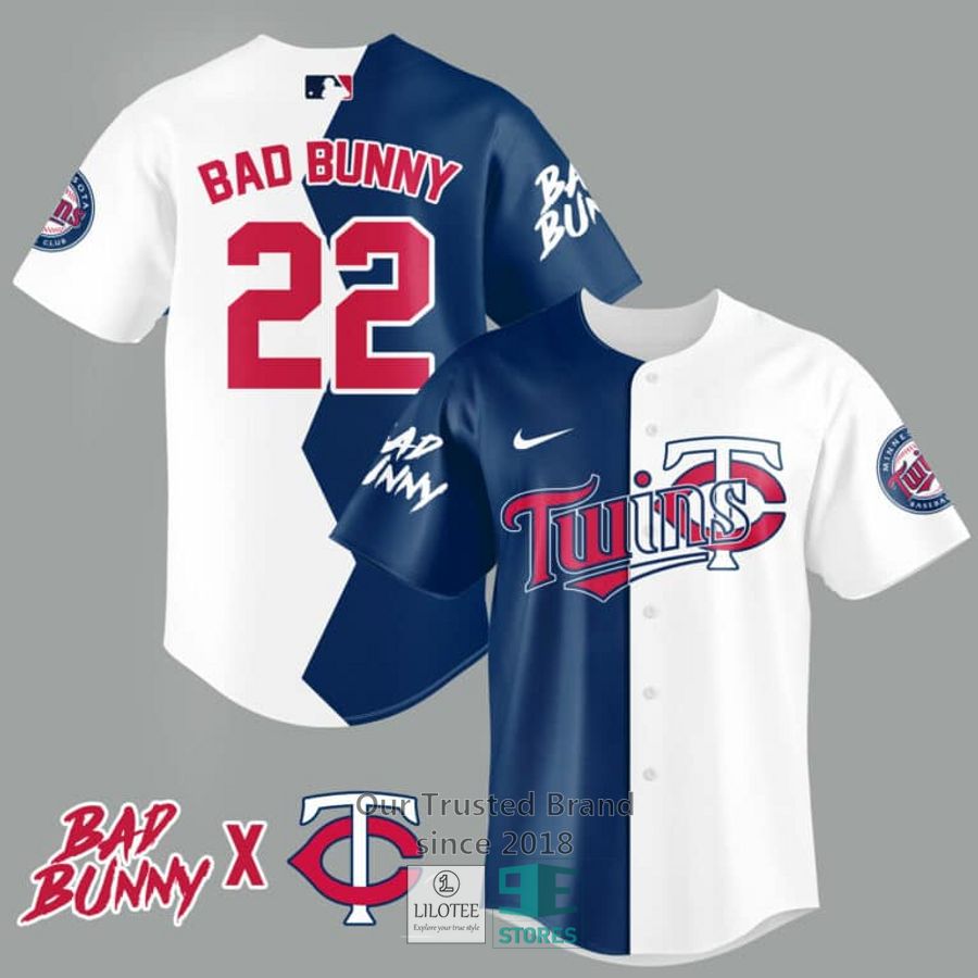 Minnesota Twins Bad Bunny 22 Baseball Jersey 3