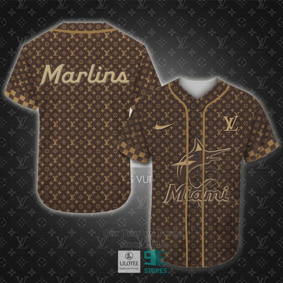MLB Miami Marlins Louis Vuitton Baseball Shirt 7