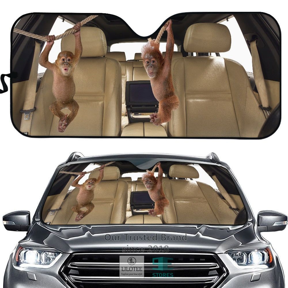 Monkey Playing In Your Car Sun Shades 6