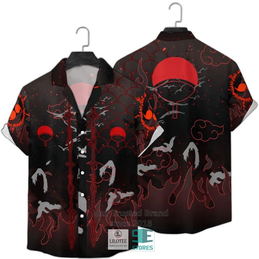 Naruto Black Red Casual Hawaiian Shirt 3