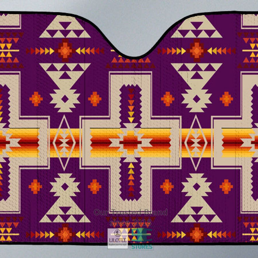 Native American Violet Car Sun Shades 2