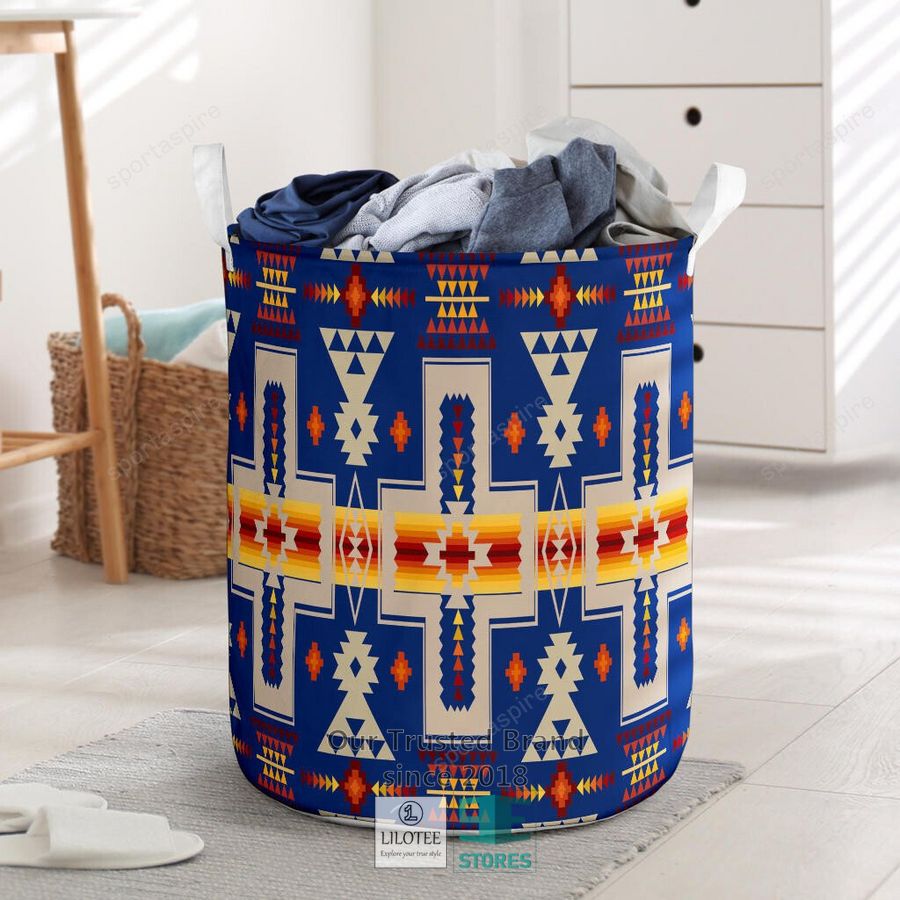 Navy Tribe Design Laundry Basket 1