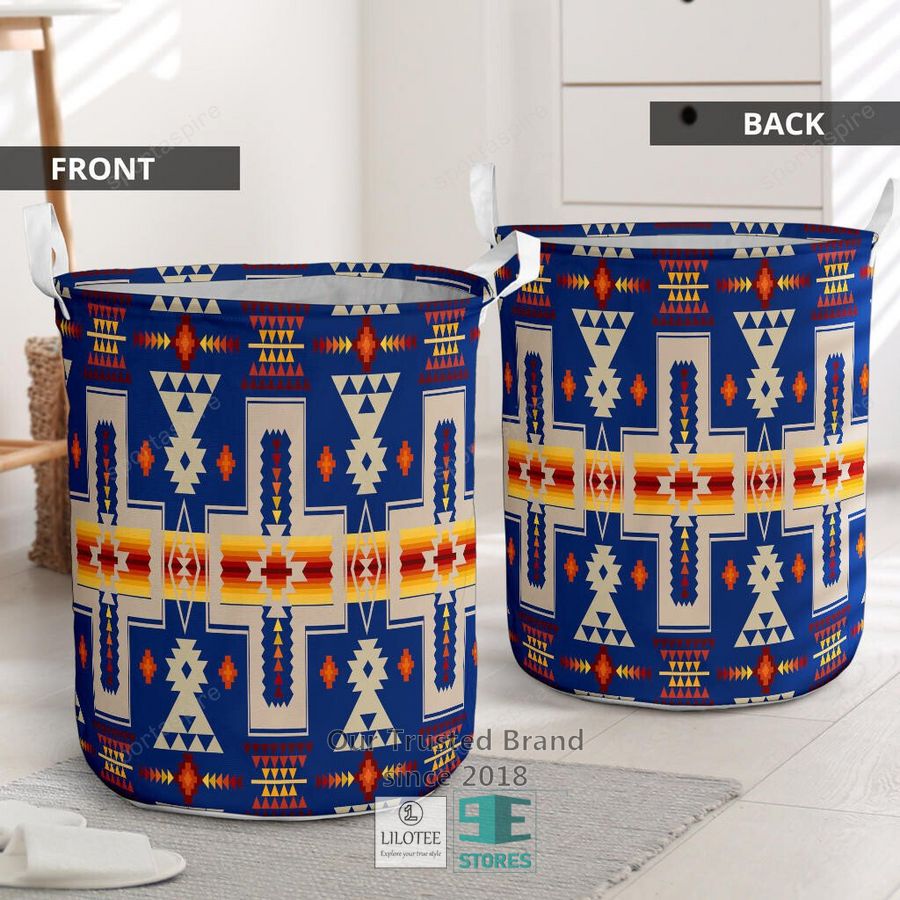 Navy Tribe Design Laundry Basket 2