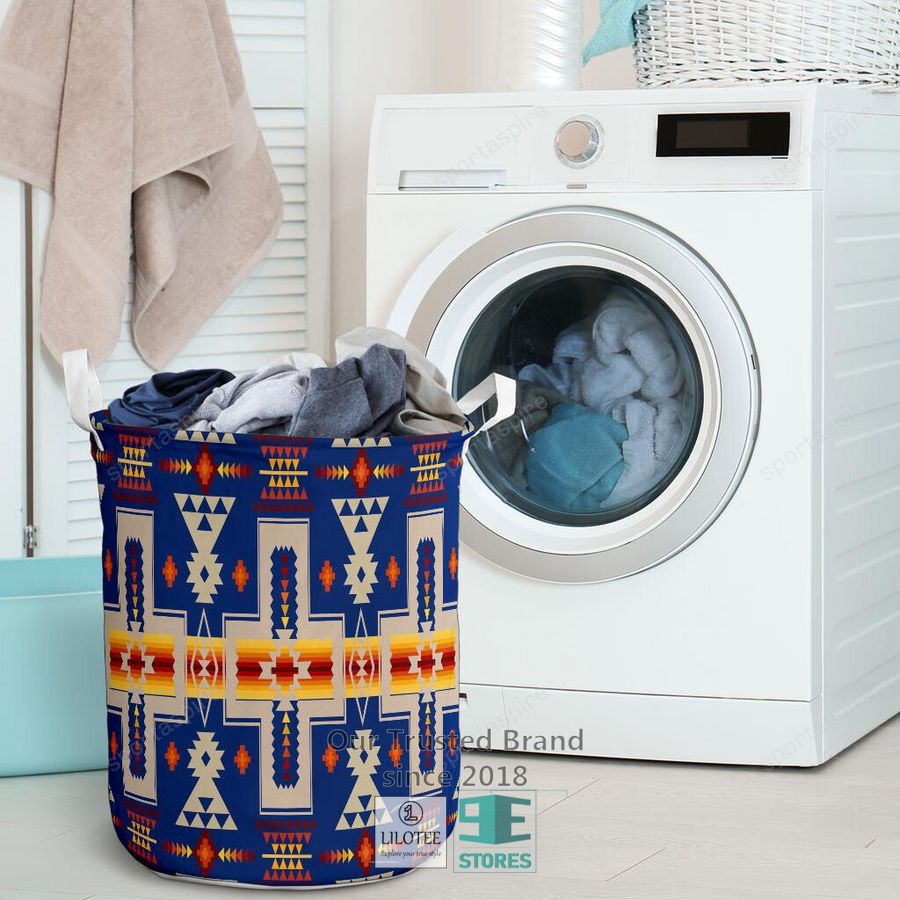 Navy Tribe Design Laundry Basket 3
