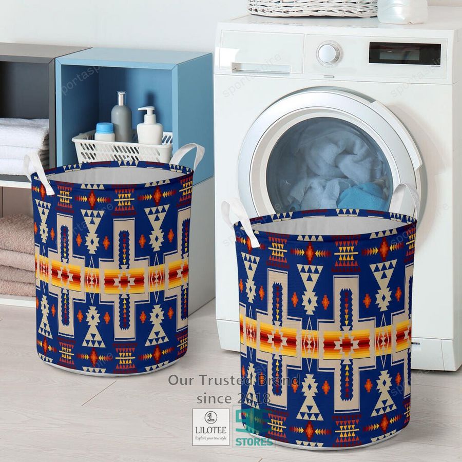 Navy Tribe Design Laundry Basket 4