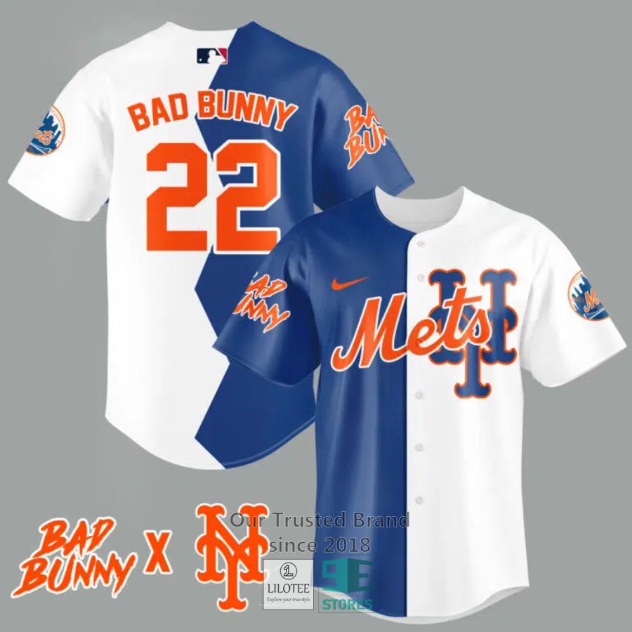 New York Mets Bad Bunny 22 Baseball Jersey 2