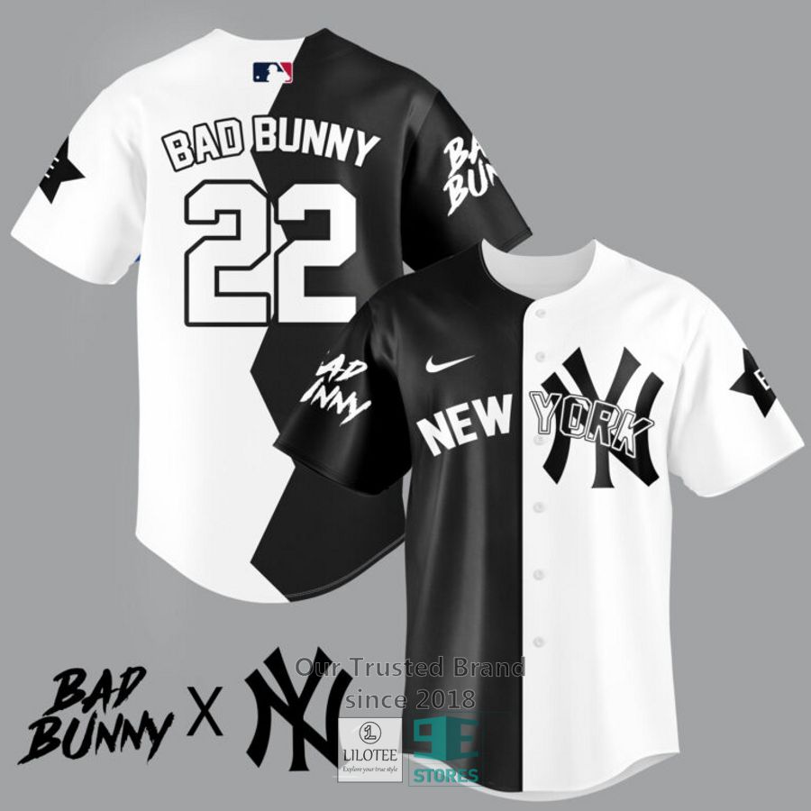 New York Yankees Bad Bunny 22 Nike Baseball Jersey 2
