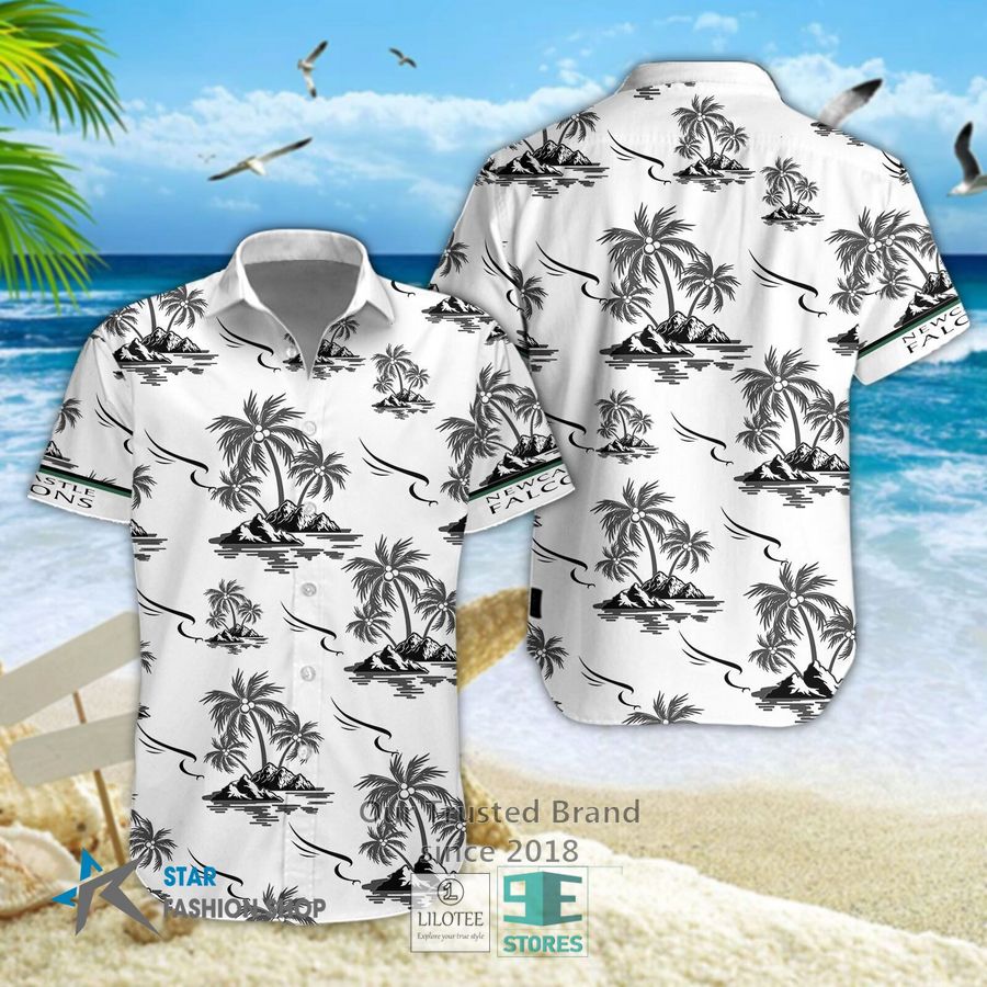 Newcastle Falcons Black Hawaiian Shirt, Short 4