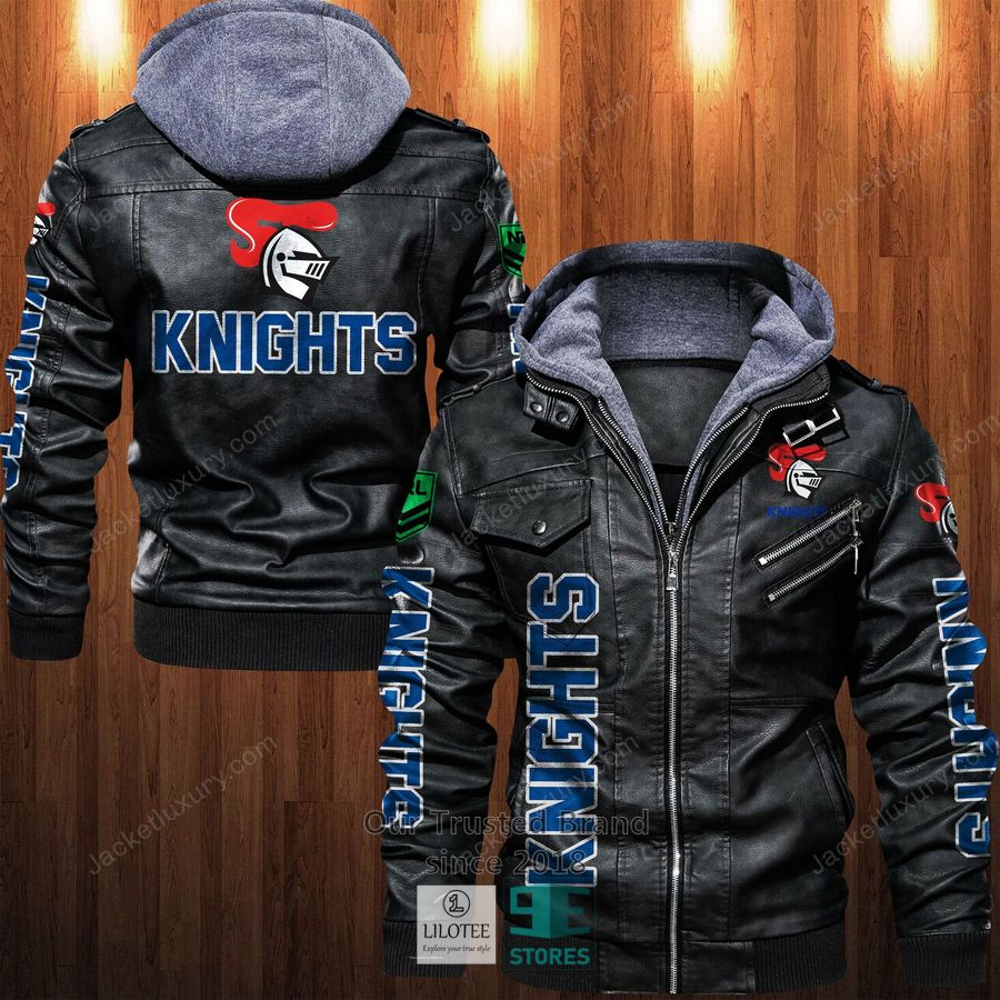Newcastle Knights logo Leather Jacket 4