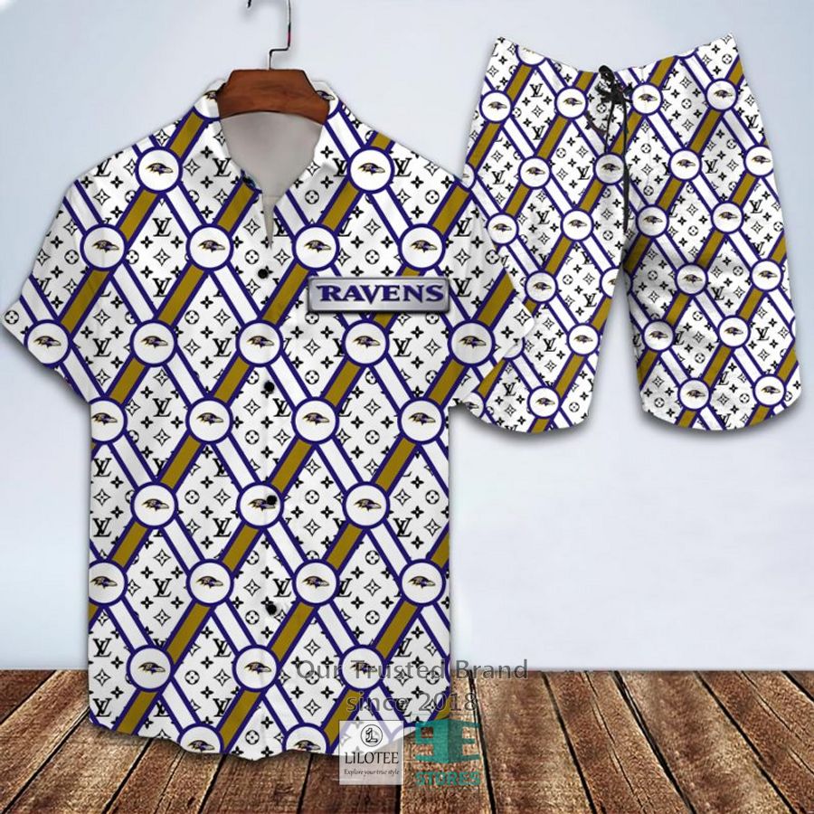 NFL Baltimore Ravens Louis Vuitton Hawaiian shirt, Short 12