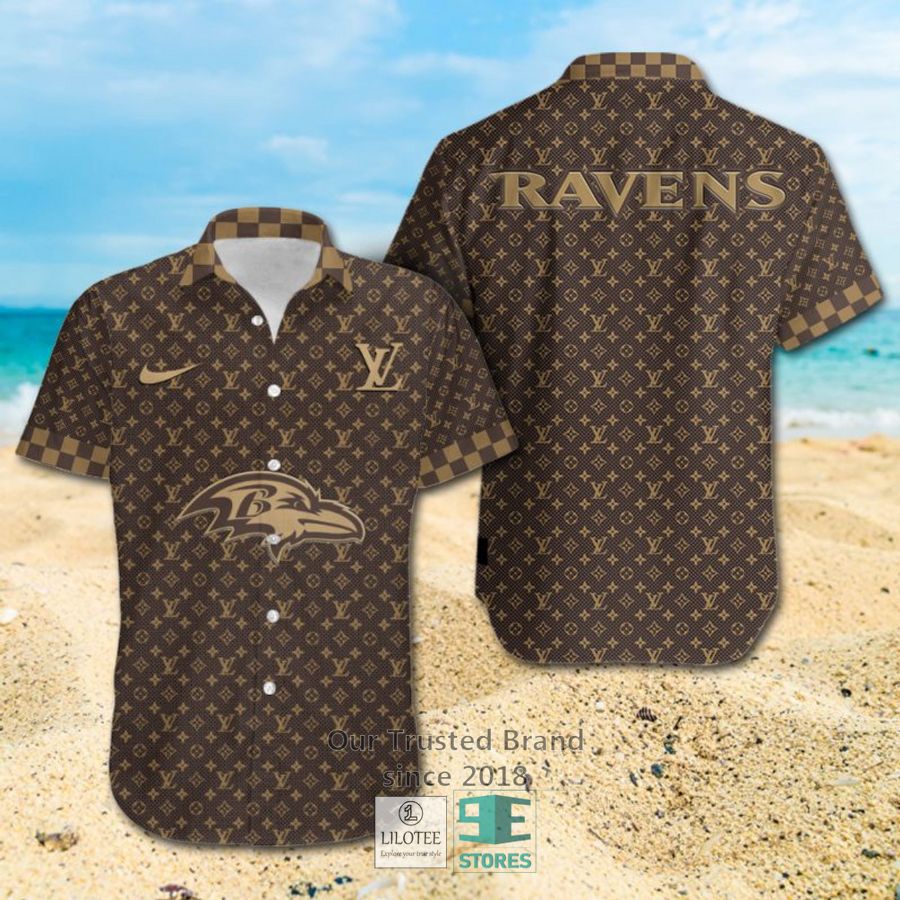 NFL Baltimore Ravens Louis Vuitton Luxury Hawaiian shirt, Short 13