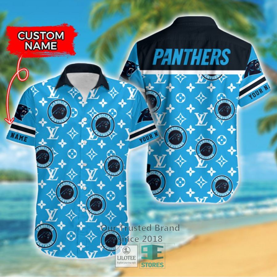 NFL Carolina Panthers Louis Vuitton Custom Name Hawaiian Shirt 7