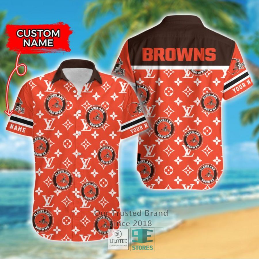 NFL Cleveland Browns Louis Vuitton Custom Name Hawaiian Shirt 6