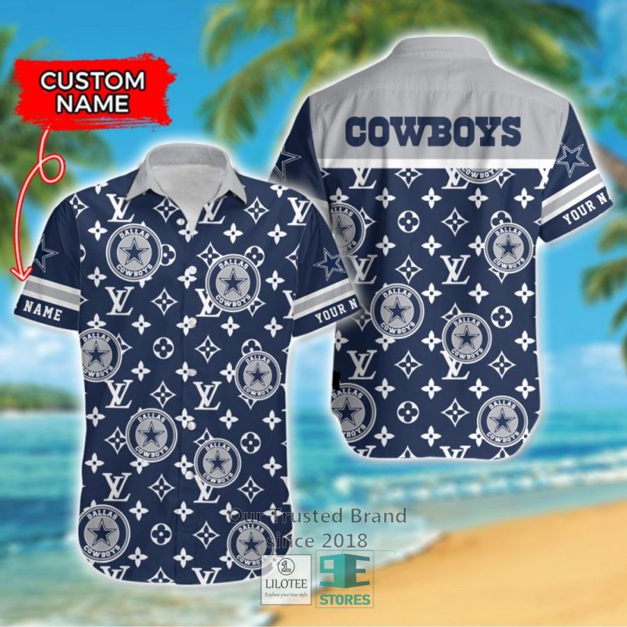 NFL Dallas Cowboys Louis Vuitton Custom Name Hawaiian Shirt 7