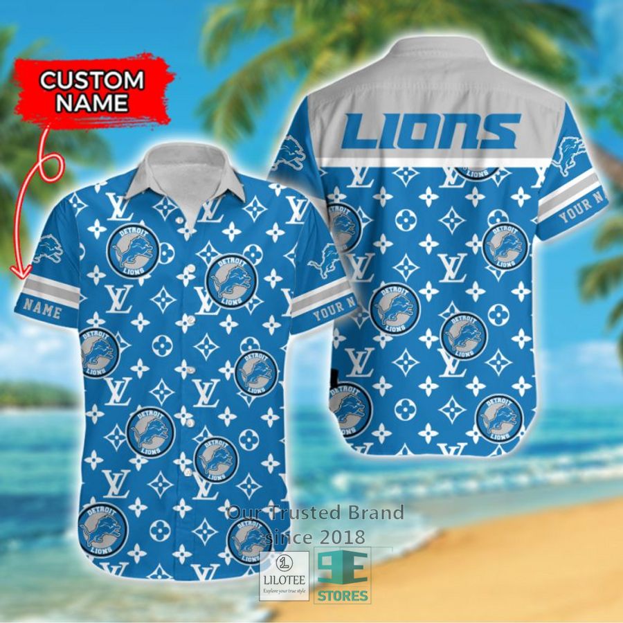 NFL Detroit Lions Louis Vuitton Custom Name Hawaiian Shirt 7
